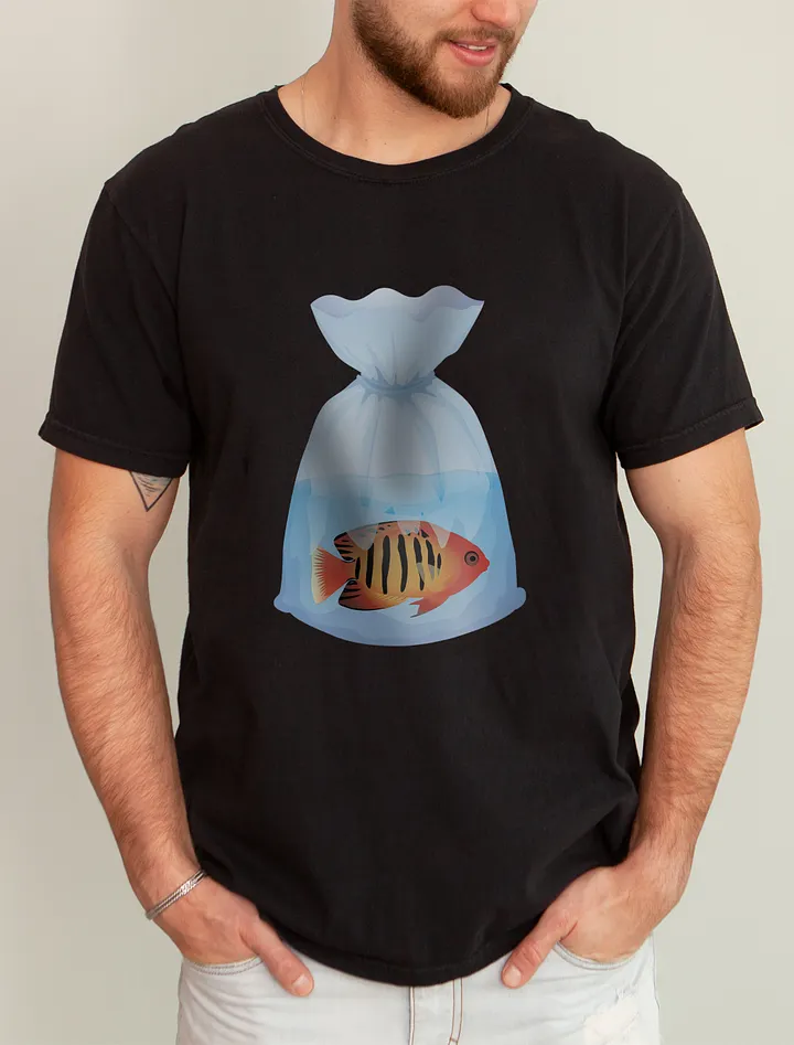 Fish in a Bag (Pygmy Flame Angelfish) | T-Shirt for Saltwater and Coral Reef Aquarium Hobbyists product image (1)