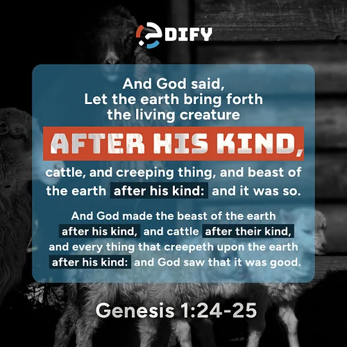 In the beginning, when God created the natural world, he established that creatures would reproduce after their kind.

Not on...