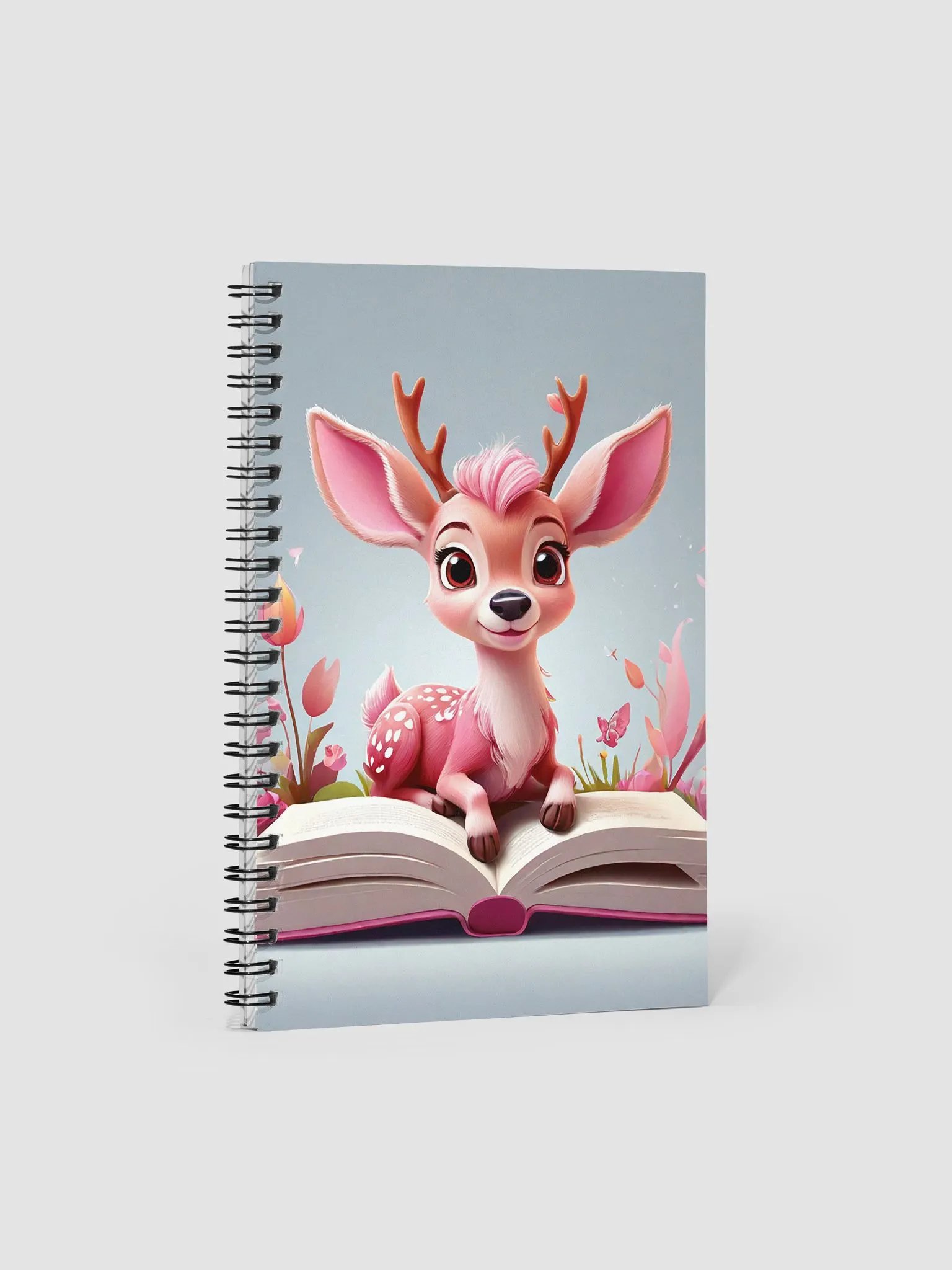 pink deer or fawn with flower and book product image (1)