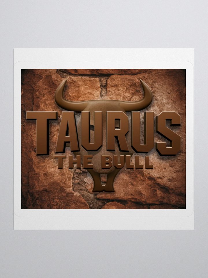 Taurus Zodiac Sticker - Bull Horns on Stone - Durable Vinyl product image (1)