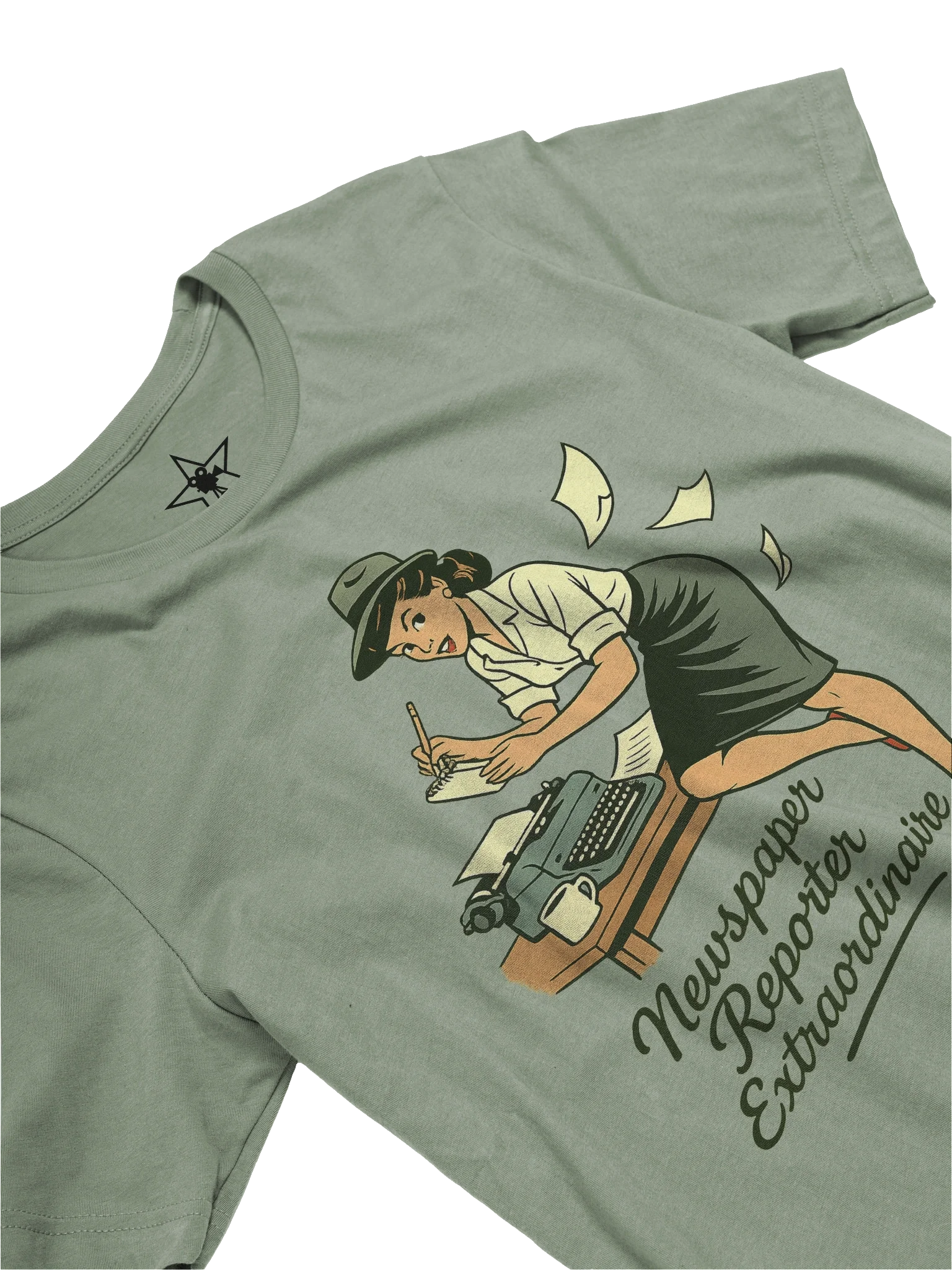Newspaper Reporter Pin-up Girl 1940's Retro Concert Tee Fit Unisex T-Shirt product image (27)