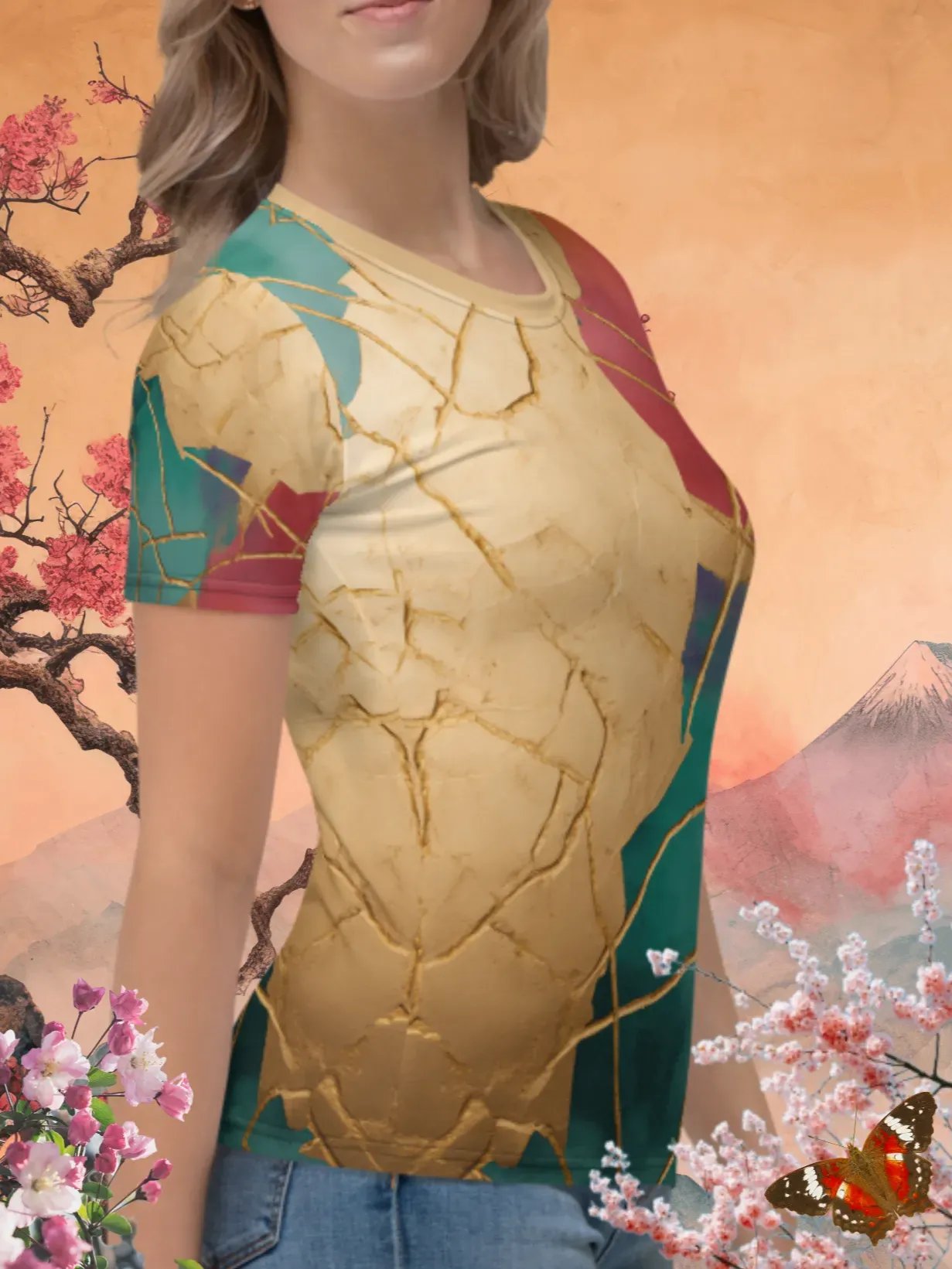 Color Fusion Kintsugi Print T-Shirt product image (3)