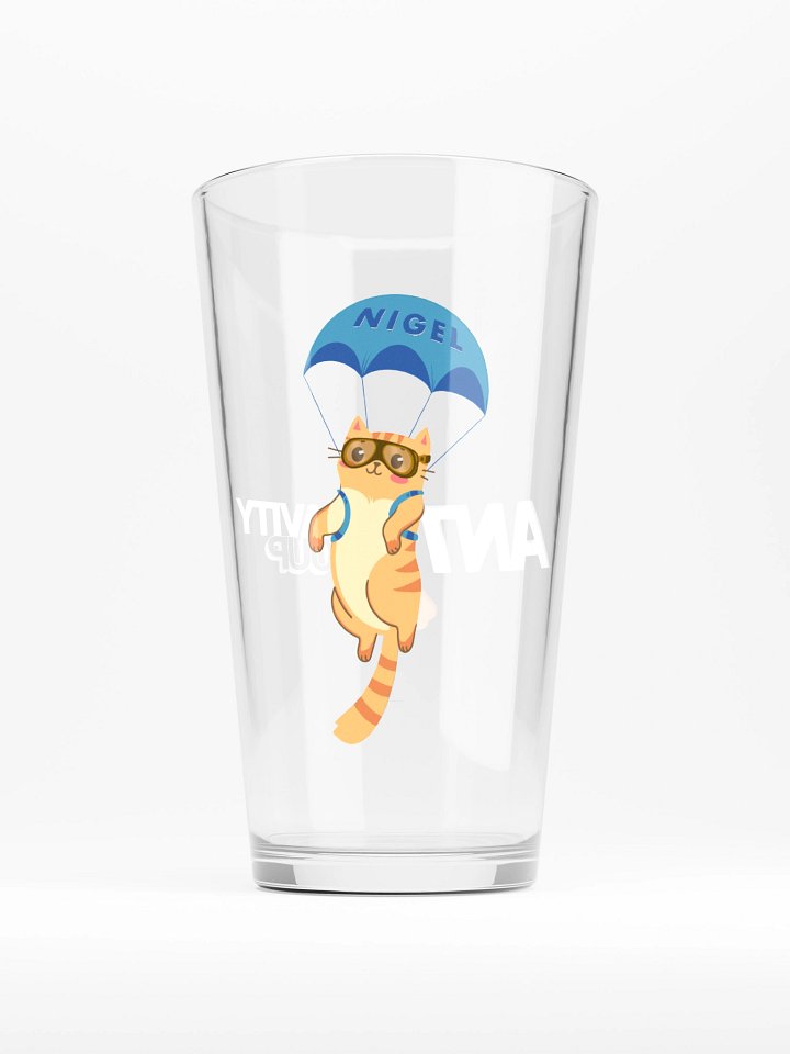 Nigel's Parachuting Cat Shaker Pint Glass product image (1)