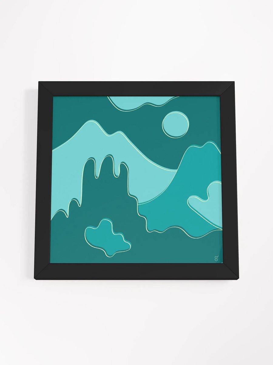 Teal Landscape Framed Matte Poster - Abstract Landscape No. 2 product image (58)
