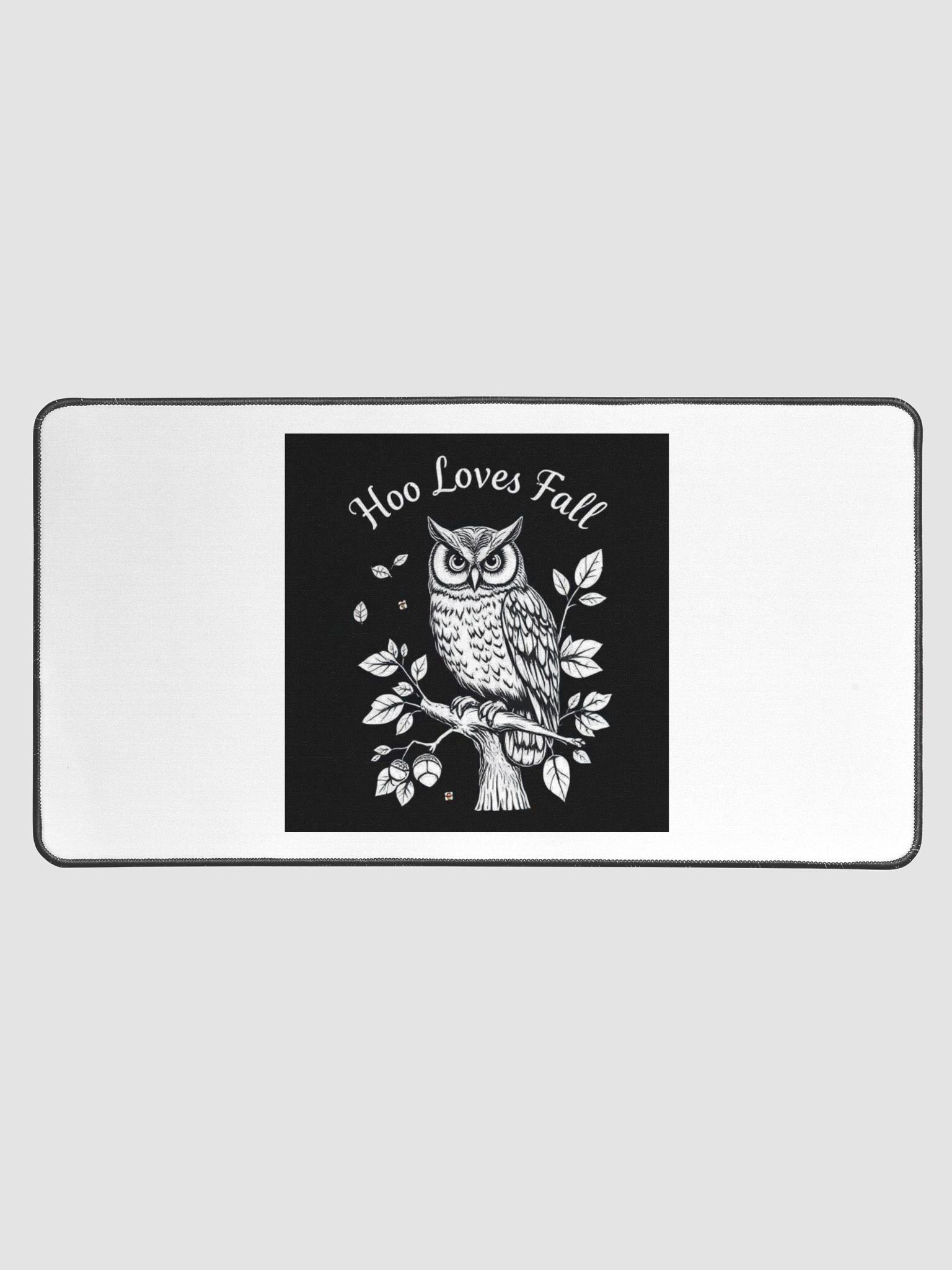 Monochrome Owl Desk Mat product image (1)