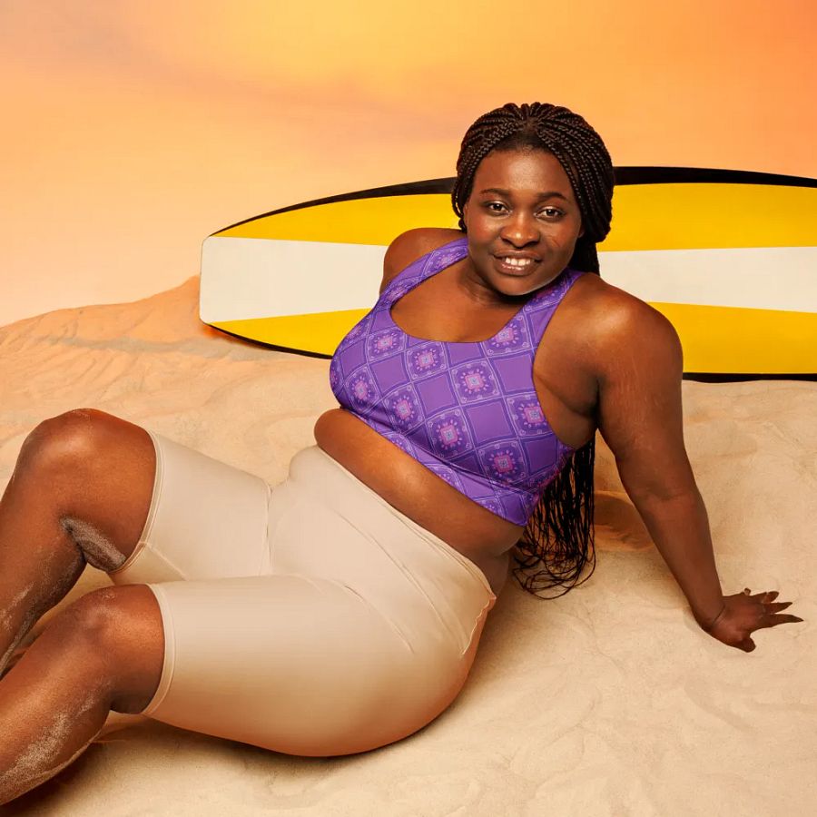 Lilac_Pattern Sports Bra product image (6)