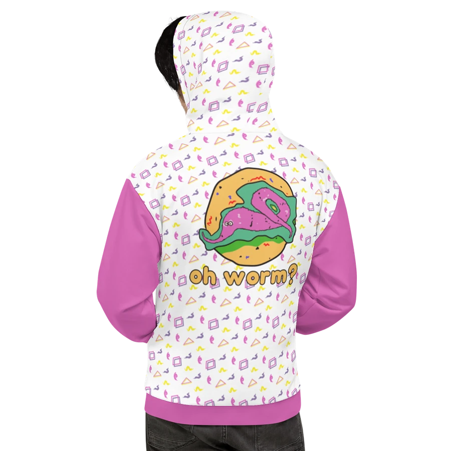 Oh Worm pink & white eco hoodie product image (5)