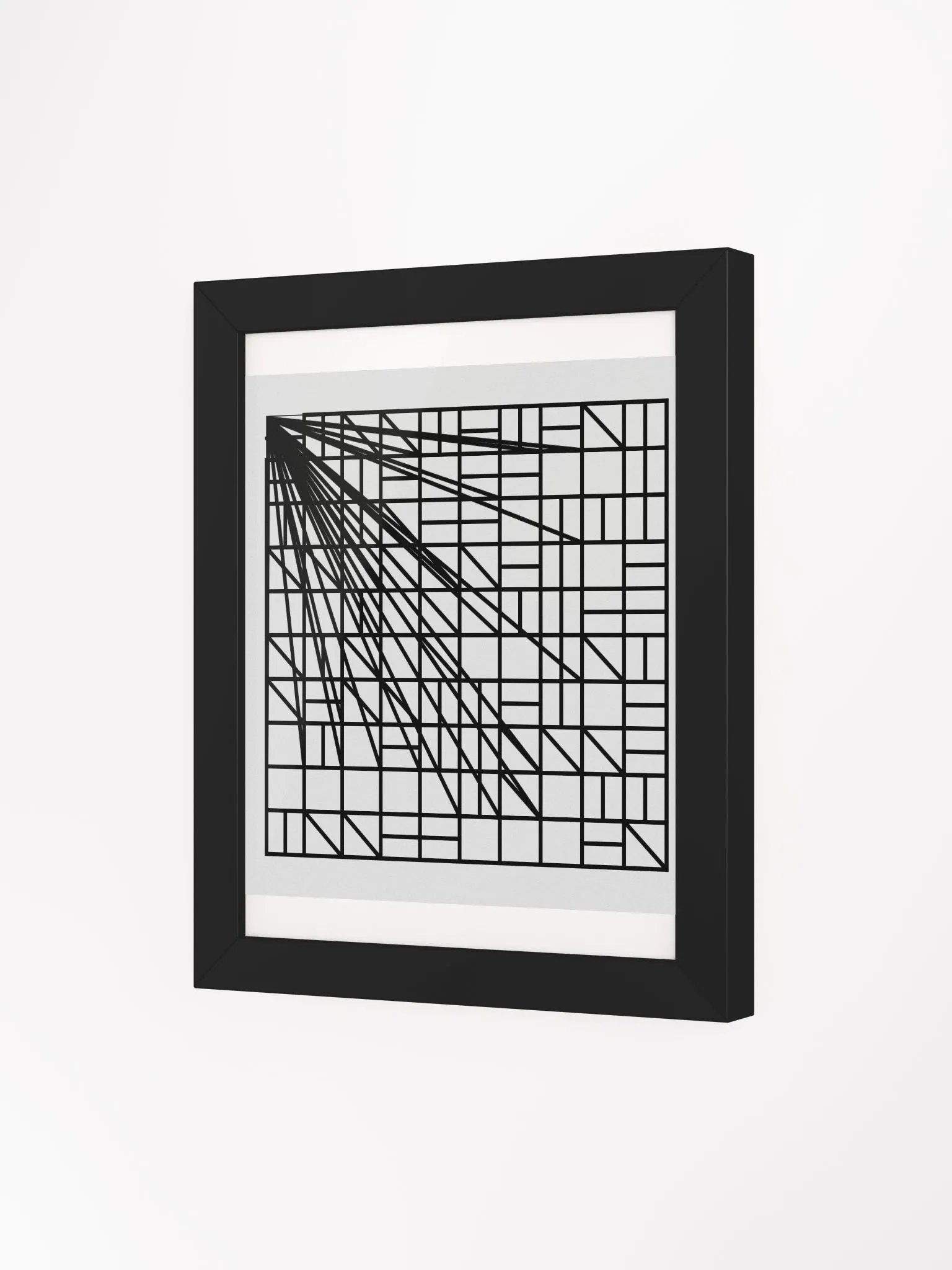 Shatter the Cube Geometric Grid Framed Poster product image (31)