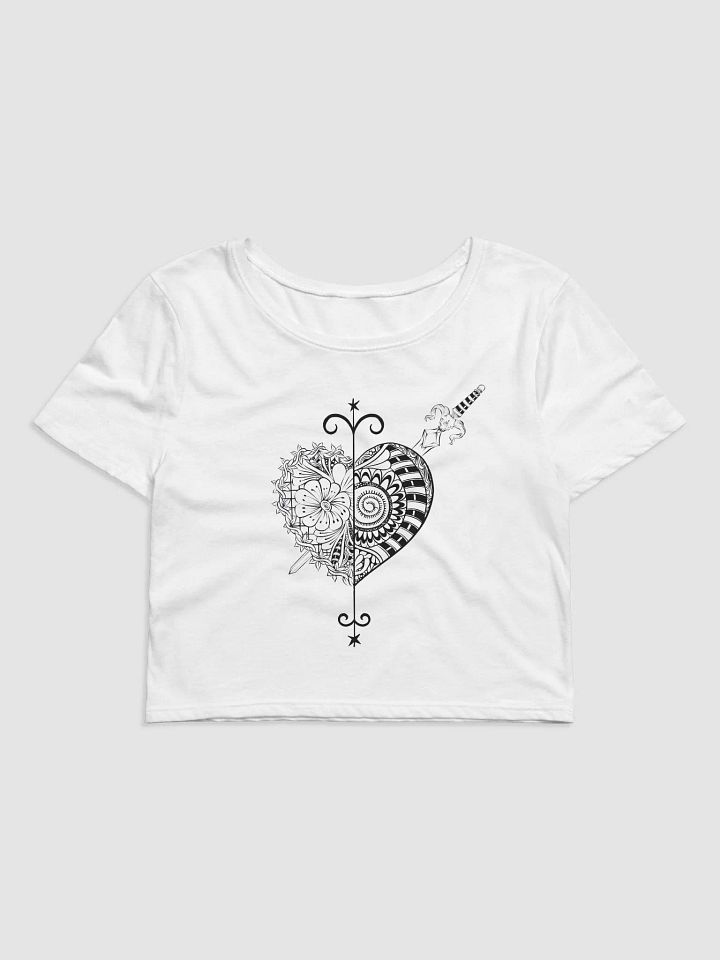 Crop top blanc avec le vèvè d’Erzulie Dantor product image (2)