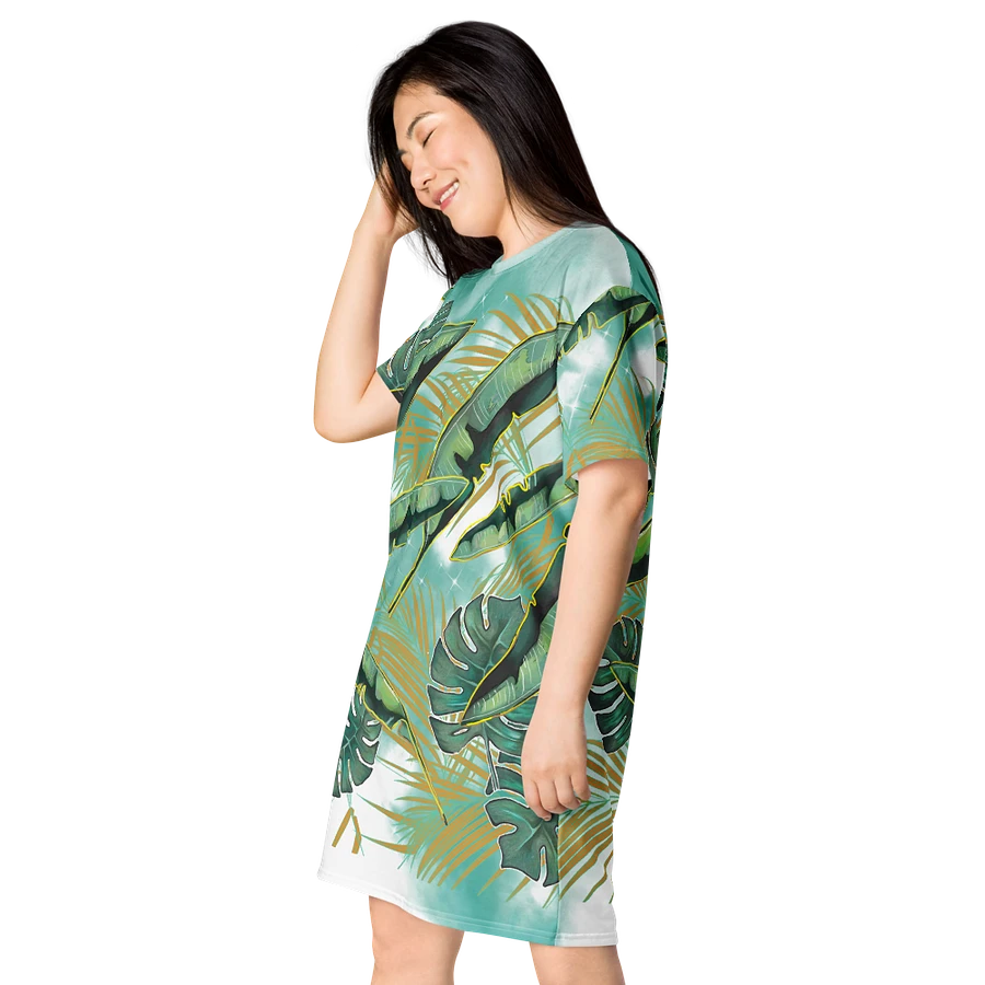 Leafy Paradise Apparel | Botanical Print T-Shirt Dress product image (5)