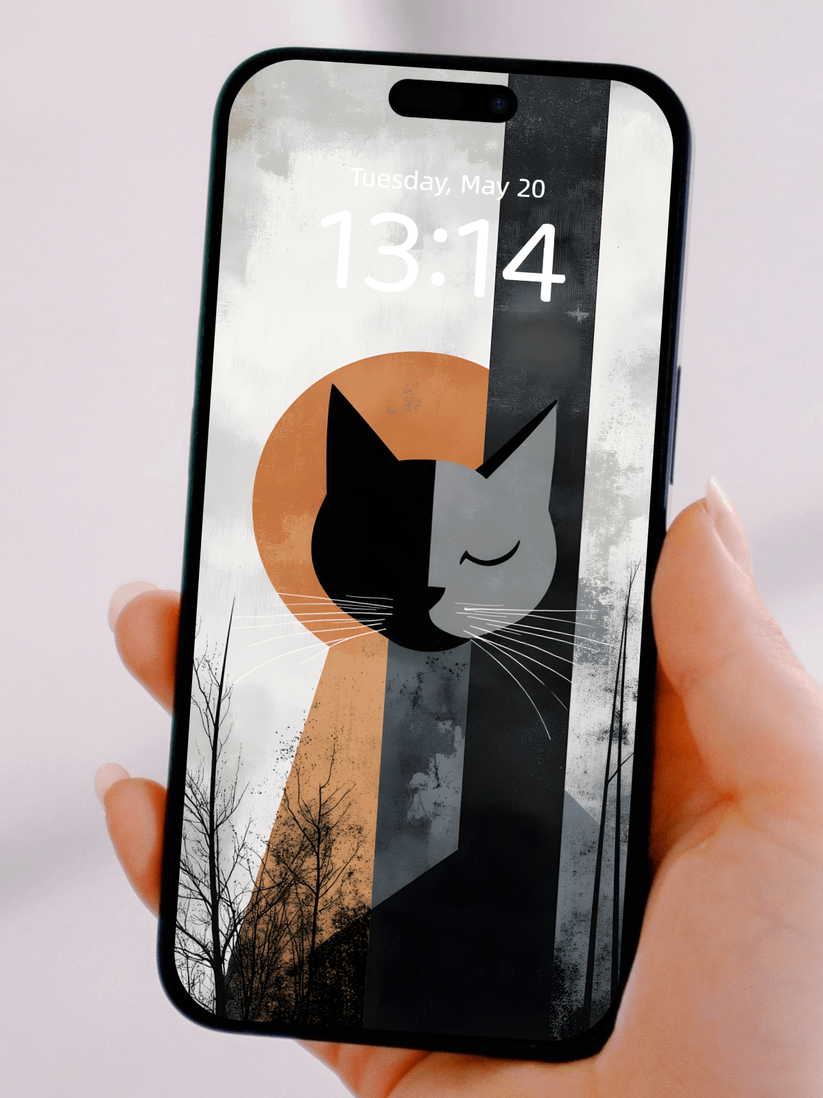 Abstract Geometric Cat Phone Wallpapers: 4K HD, Bring Modern Artistic Flair to Your Phone Screen product image (4)