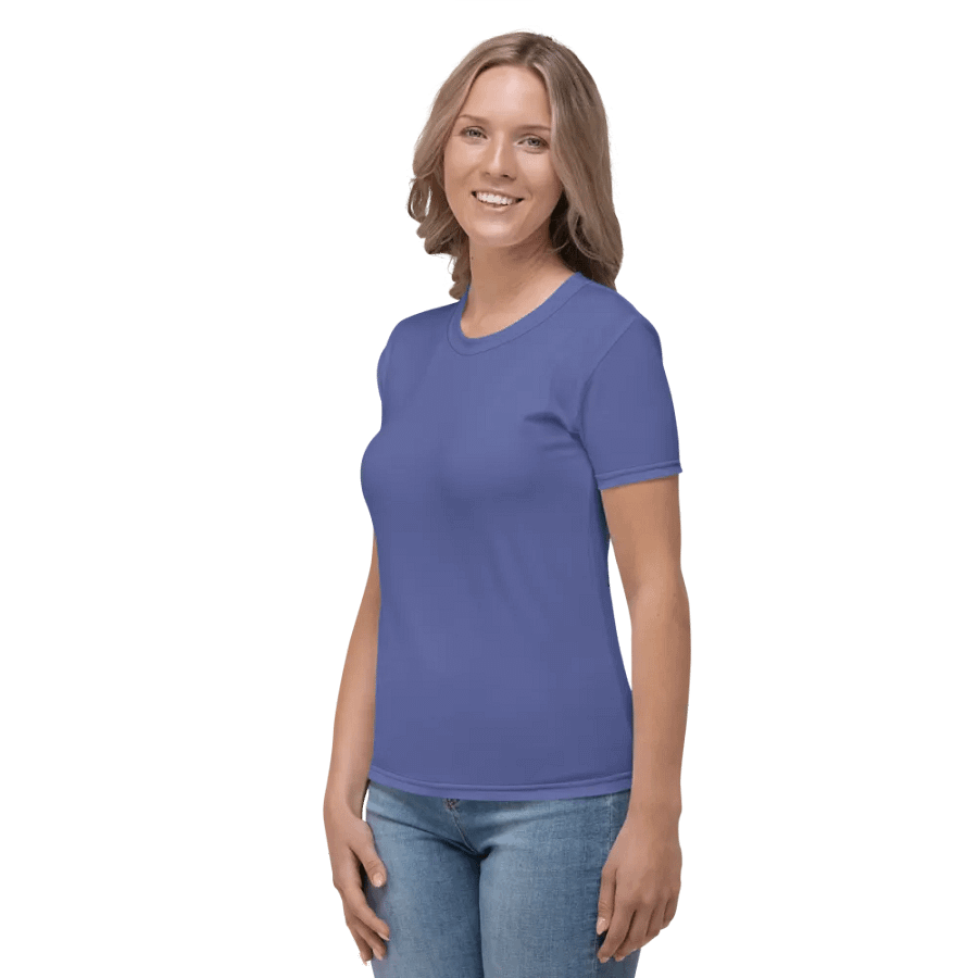 Plain Dark Purple True Summer Women's Crewneck Polyester Heavyweight Premium T-Shirt by Treasure Pie product image (5)