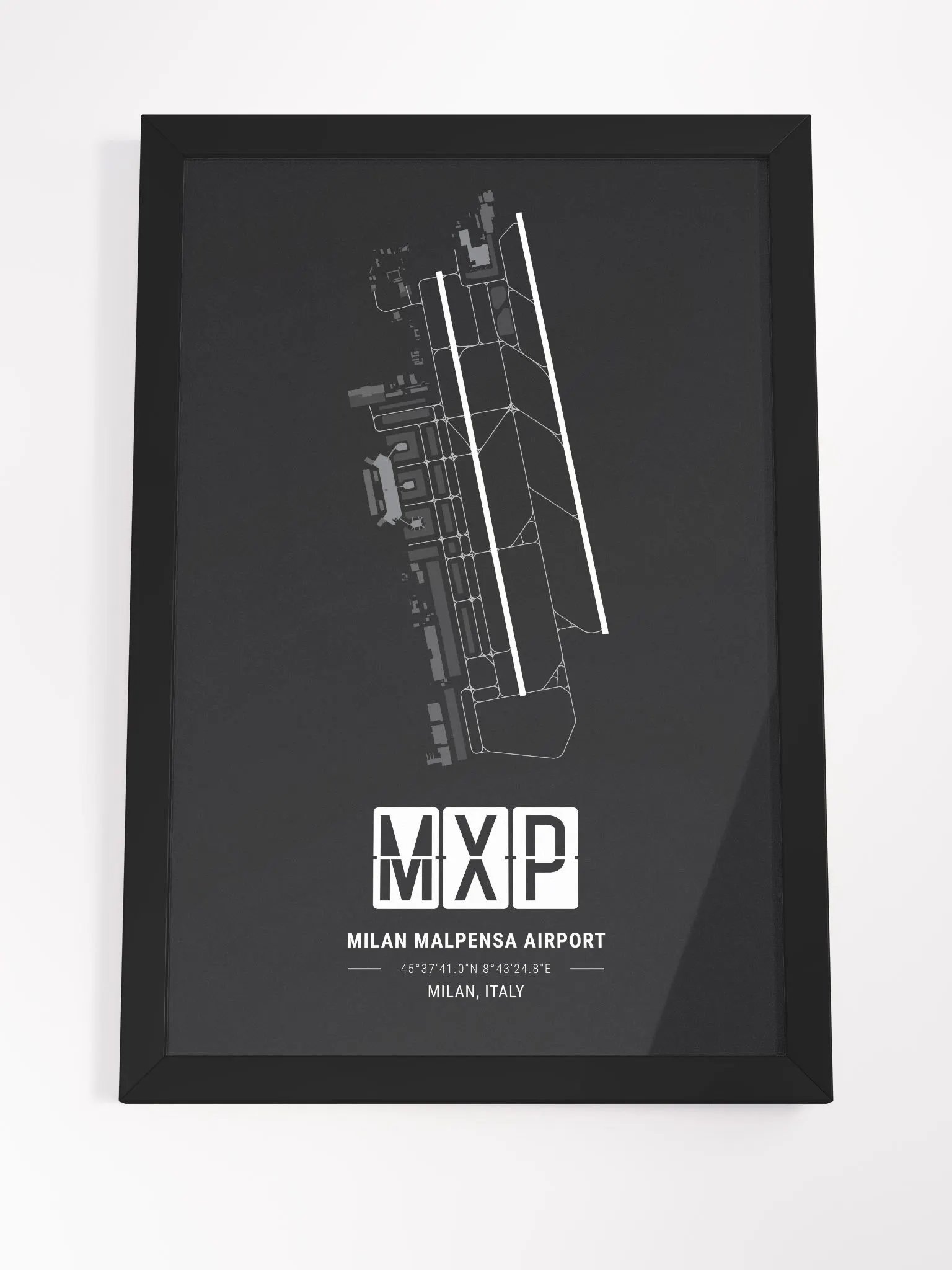 Framed Airport MXP Premium Map On Matt Paper product image (4)