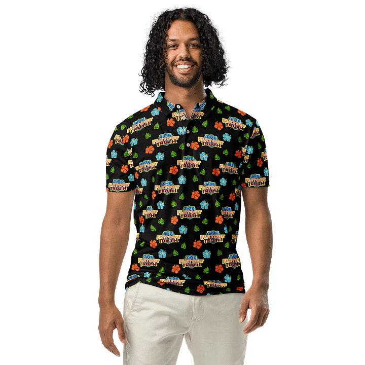 TFOT SlimFit Sandy Hex Black Hawaiian Polo Shirt product image (2)