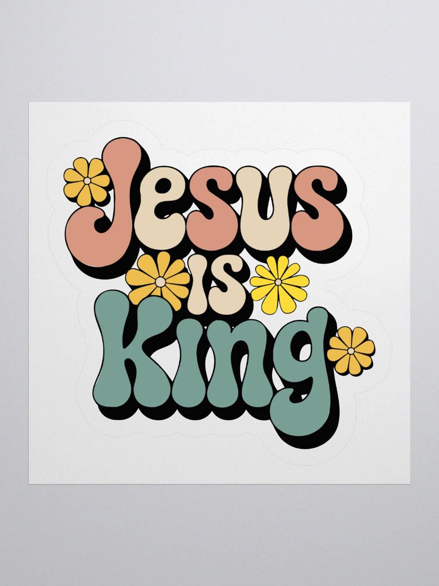 Retro Floral Jesus is King Stickers product image (12)