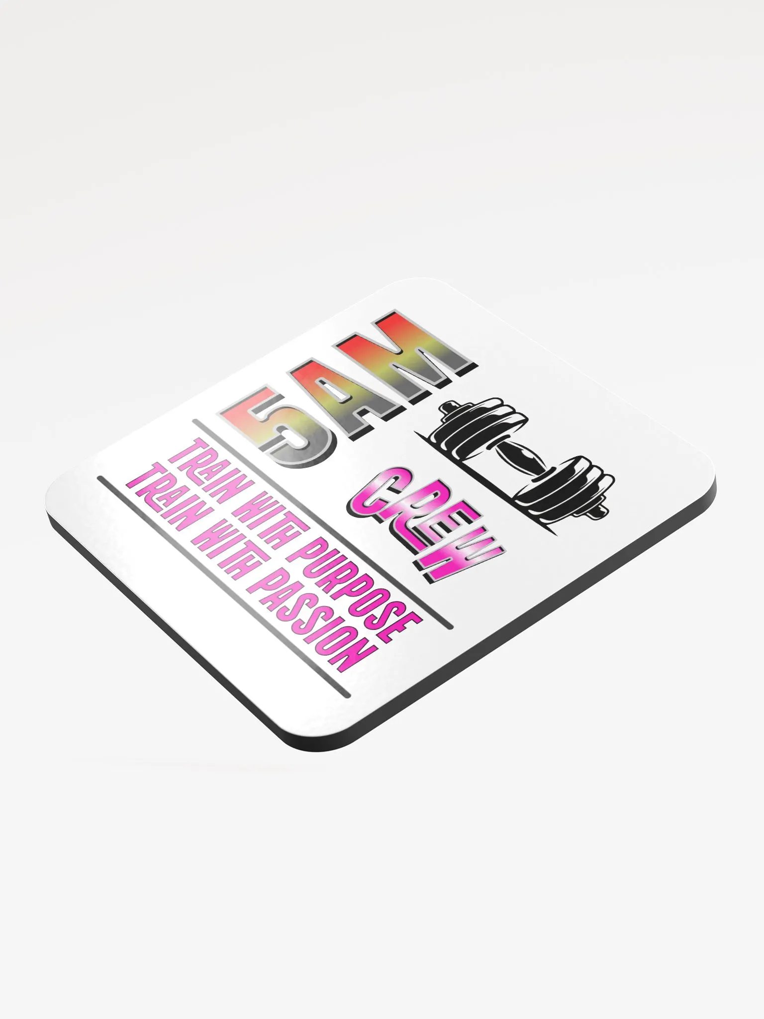 5AM Crew Weightlifting Glossed Cork Coaster product image (4)