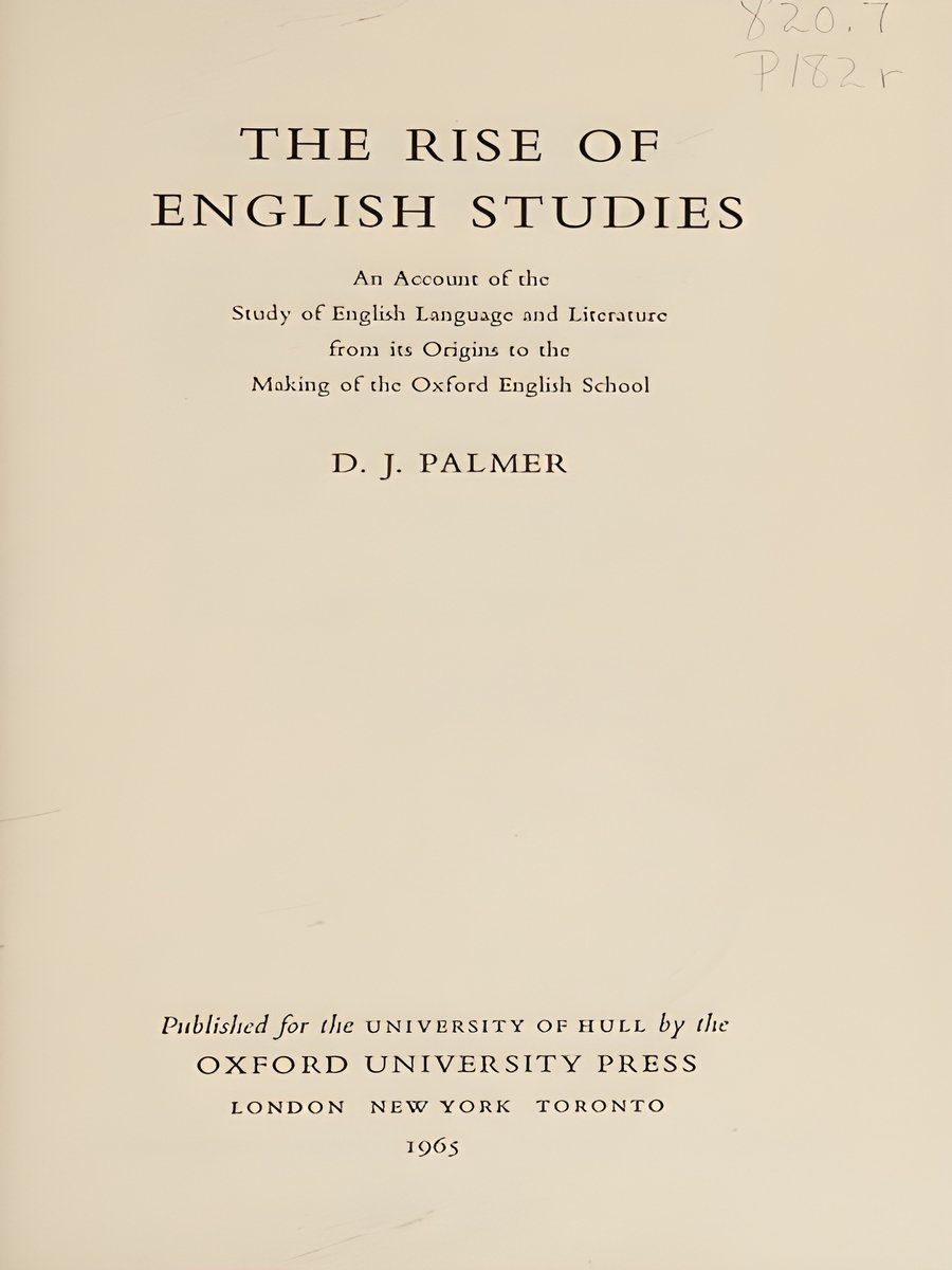 The rise of English studies: An account of the study of English language and literature from its origins to the making of the Oxford English School product image (1)
