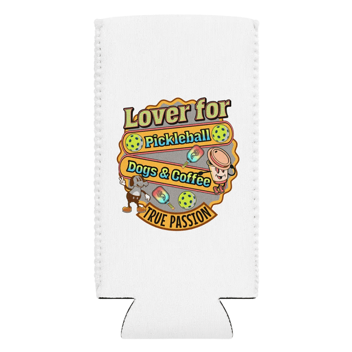 Lover For Pickleball Dogs And Coffee Playful Passion Can Cooler product image (2)