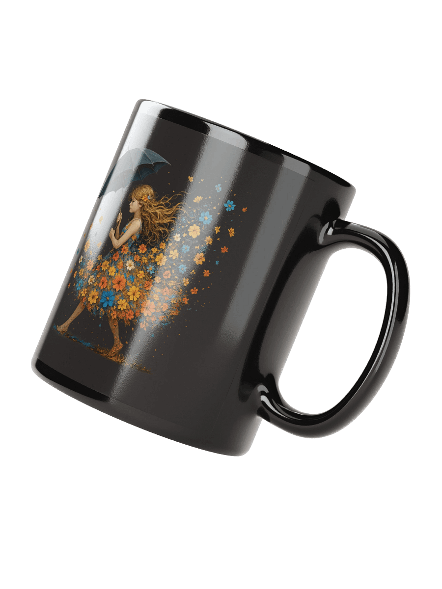 Floral Umbrella Mug – Whimsical Rainy Day Flower Dress Art product image (2)