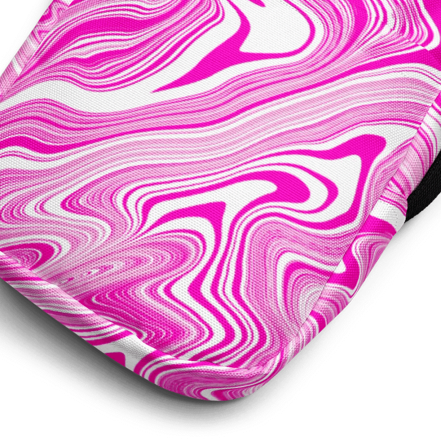 Utility Crossbody Bag - Pink and White Liquid Swirls product image (4)