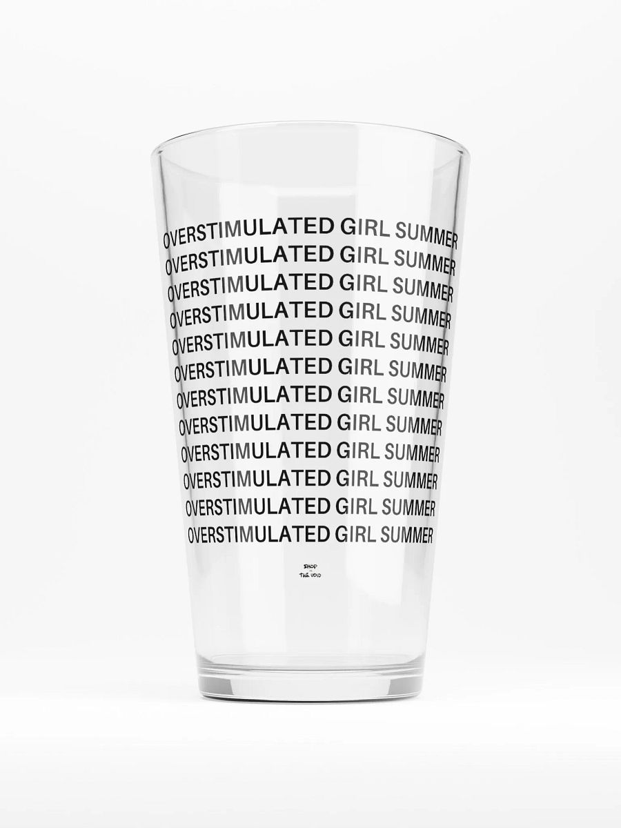 OVERSTIMULATED GIRL SUMMER black pint glass product image (1)