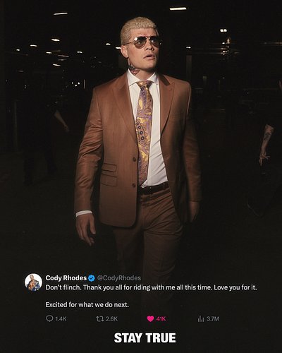 The American Nightmare

Former WWE Champion Cody Rhodes took to social media and dropped a cryptic tweet.

Are we going to se...