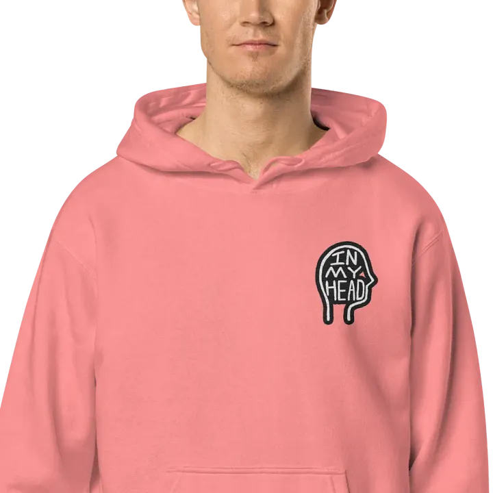 In My Head (L.C. bubble design 2) embroidered pigment hoodie product image (1)