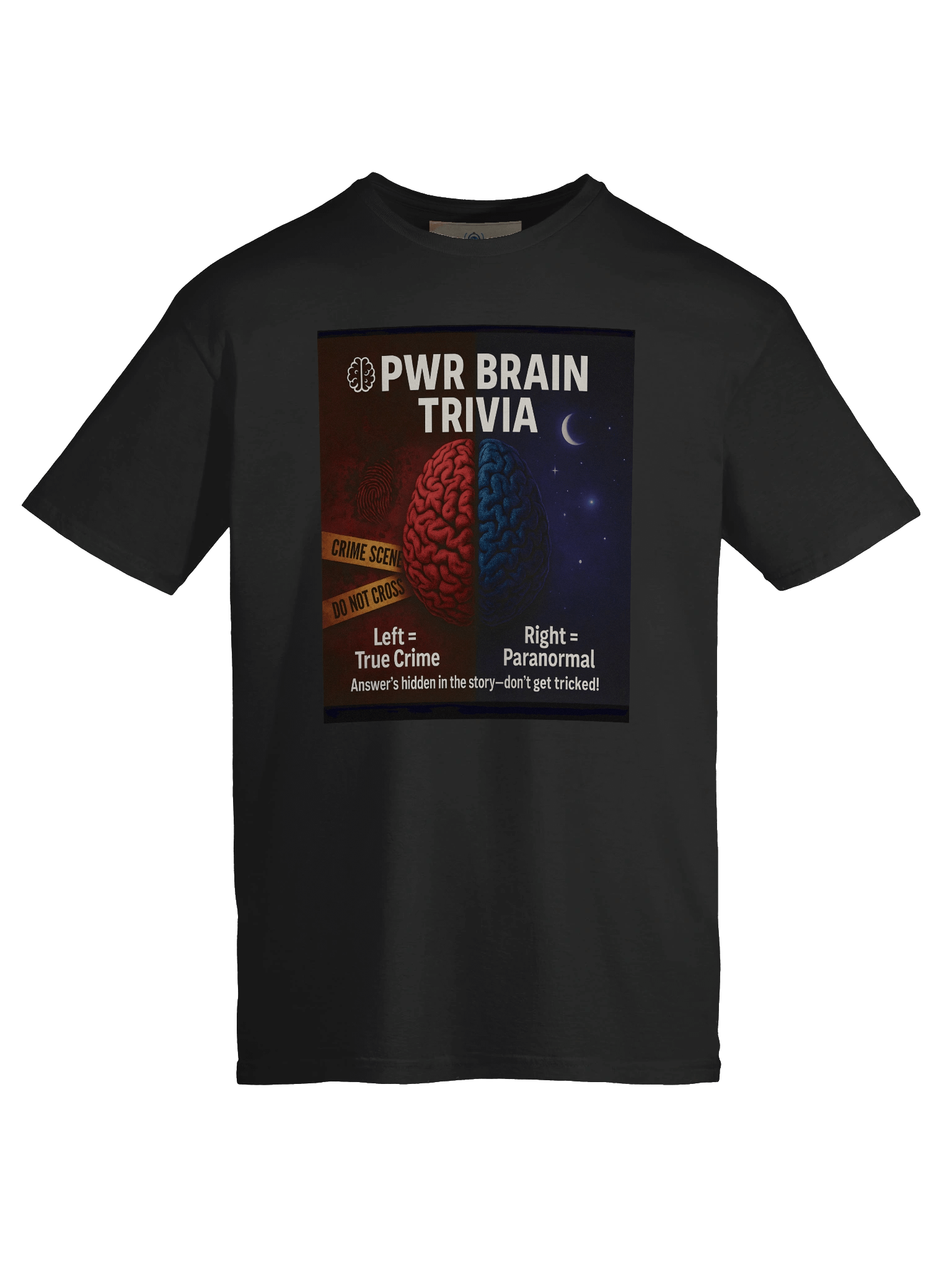 Unisex PWR Brain Trivia Black T Shirt product image (9)