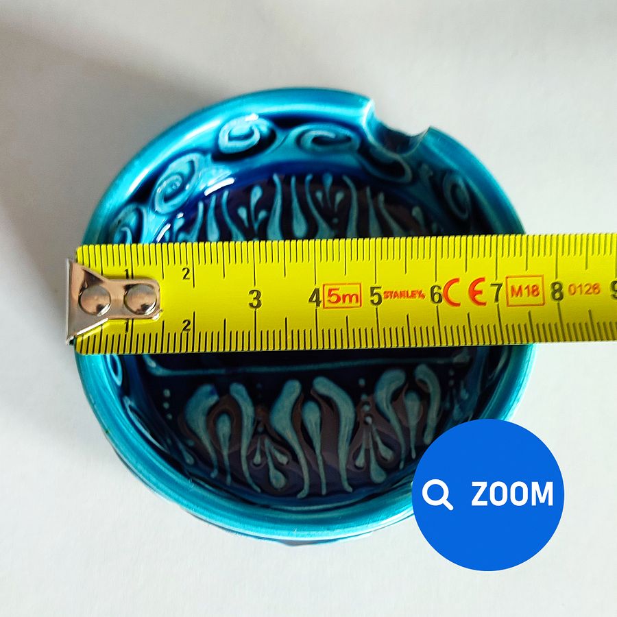Small ceramic turquoise ashtray (small, 8 cm) — handmade pottery, handmade ceramic, home decor, handmade gift, Turkish ceramic product image (8)