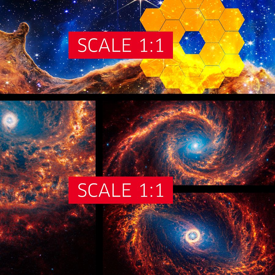19 Spiral Galaxies + Cosmic Cliffs, Carina Nebula (James Webb/JWST) — space poster product image (29)