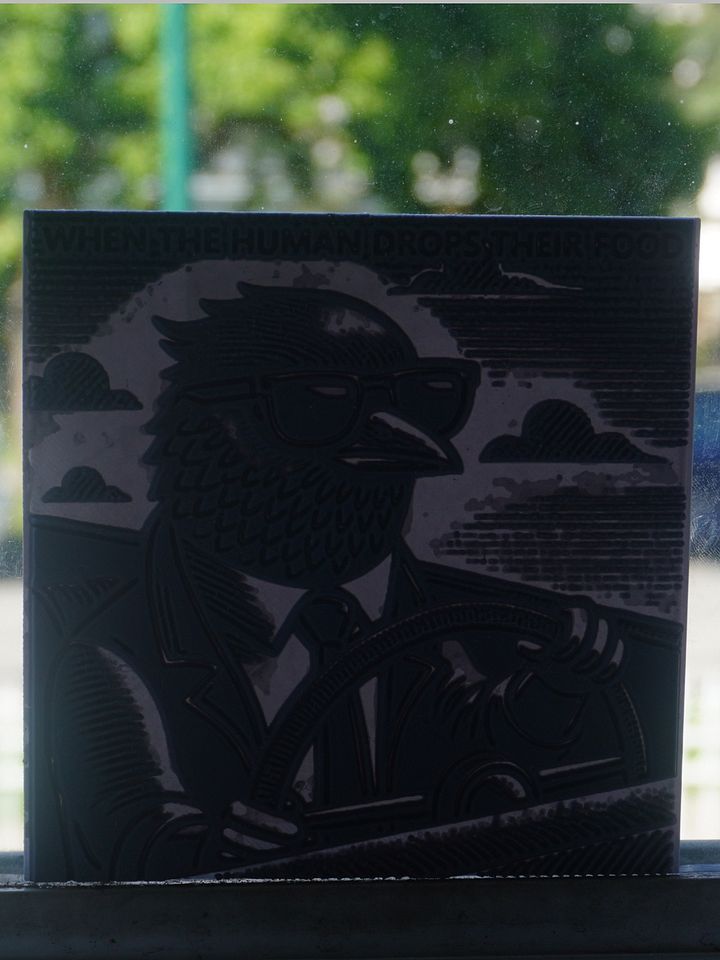 Bird Driving Car Plastic Meme Art Work product image (2)