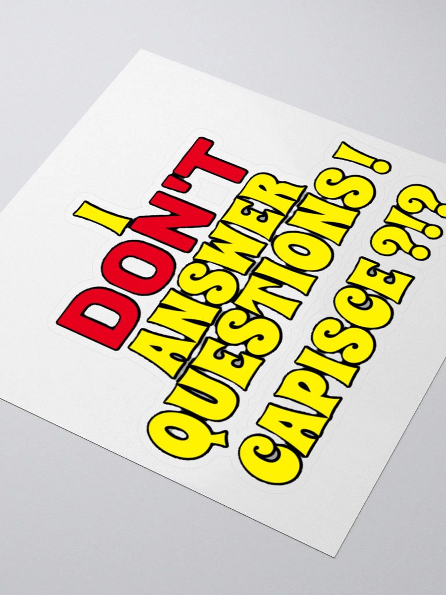 I DON'T ANSWER QUESTIONS! CAPISCE?!? product image (8)