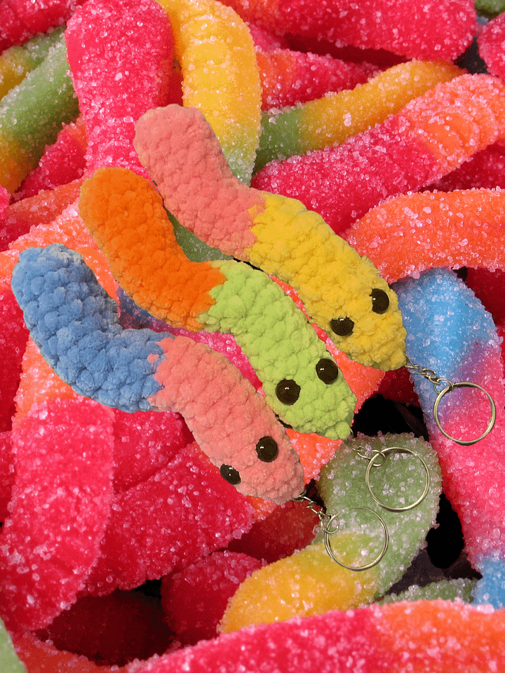 Sour Gummy Worm Keychains product image (1)