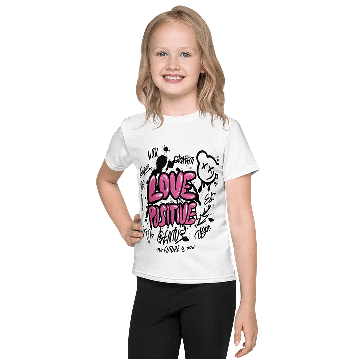 Kids Crew Neck T-Shirt Love Positive Graphic All-Over Print product image (1)