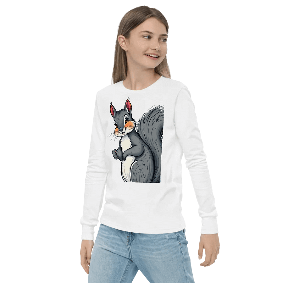 Expressive Squirrel Youth Long Sleeve T-Shirt product image (3)