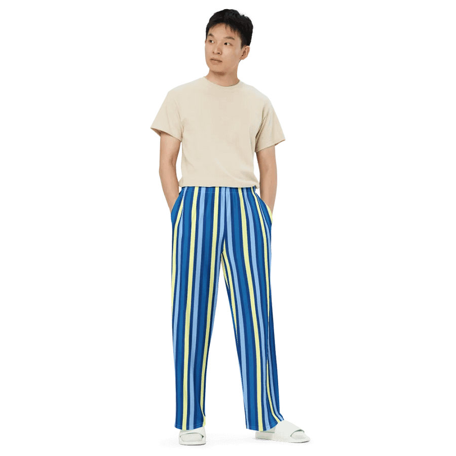 Blue Stripe Wide-Leg Pants product image (7)