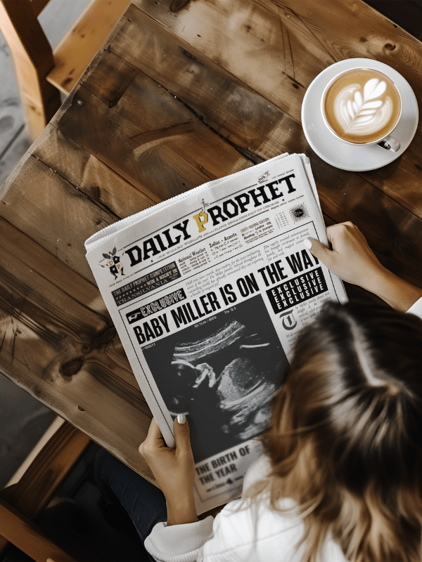 Magical Baby Announcement Newspaper Daily Prophet Template I 100% Customizable product image (2)