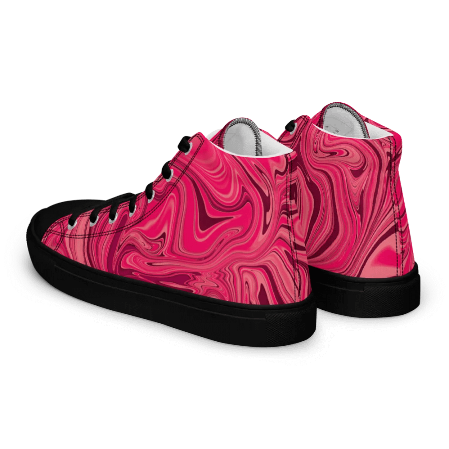 Men's High Top Canvas Shoes - Shades of Magenta Pink Digital Fluid Art product image (5)