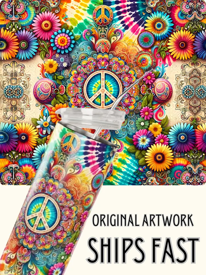 Psychedelic Peace Stainless Steel Tumbler product image (1)