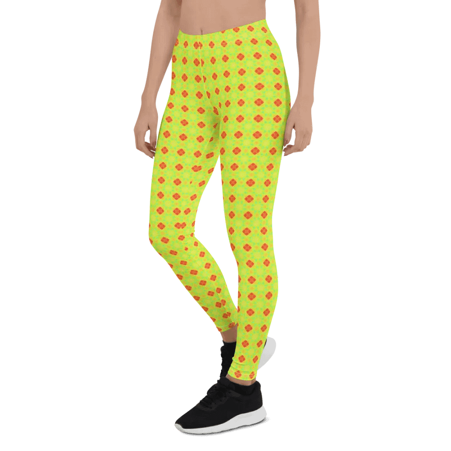 Abstract Repeating Coloured Shapes Ladies Leggings product image (6)