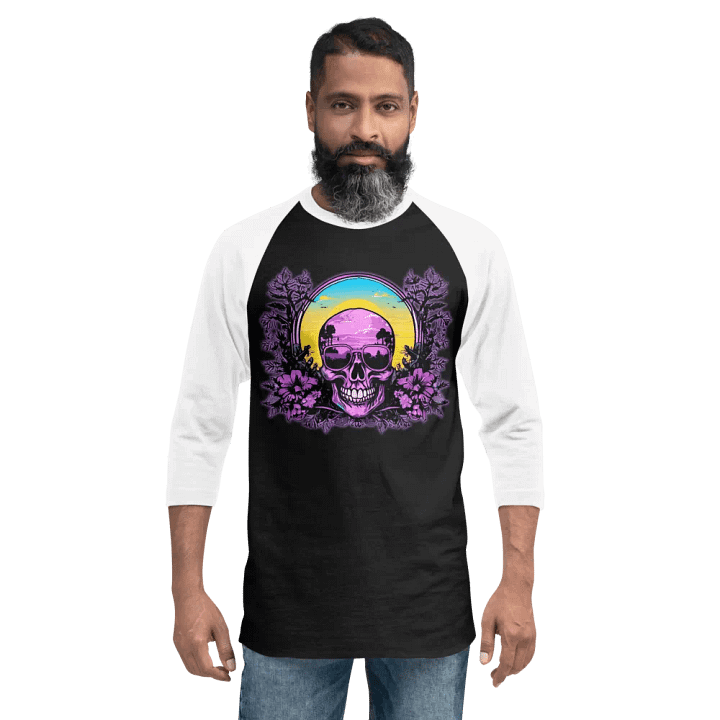 Purple Sunset Skull raglan sleeve product image (12)