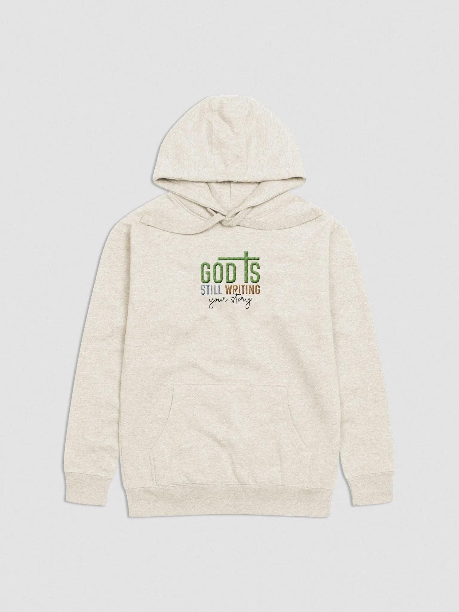 GOD is Still Writing My Story Embroidery Cotton Heritage Unisex Premium Hoodie product image (2)