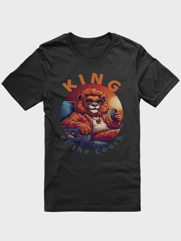 King of the Couch - Funny Stylish Cartoon Lion Bella Canvas 3001 Super Soft T-Shirt product image (1)