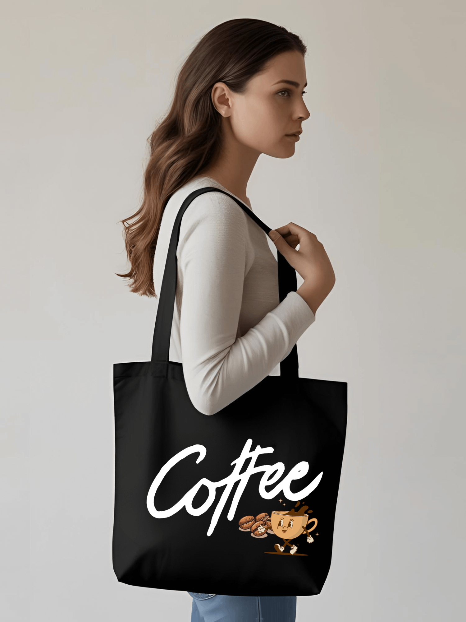 Coffee Cartoon Eco Tote Bag product image (1)