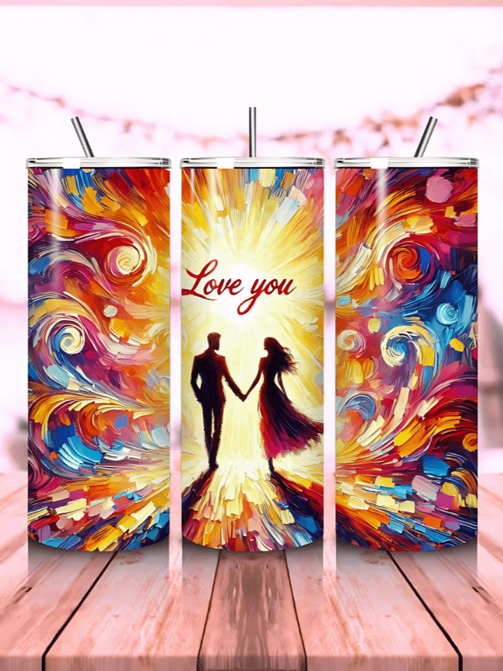 Valentine’s Day Hearts 20oz Skinny Tumbler Wrap Sublimation Design – PNG Instant Digital Download – 300 DPI product image (1)