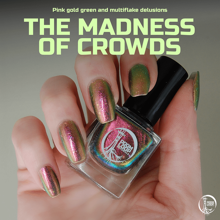 THE MADNESS OF CROWDS - Pink Green Gold Multichrome Nail Polish product image (1)