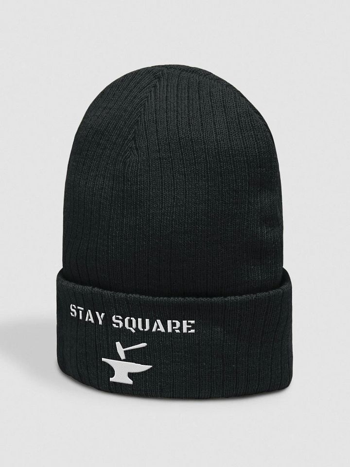 Square Hammer Stay Square Ribbed Knit Beanie product image (2)
