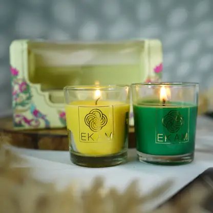 Ekam Pack of 2 Shot Glass Scented Candles, product image (1)