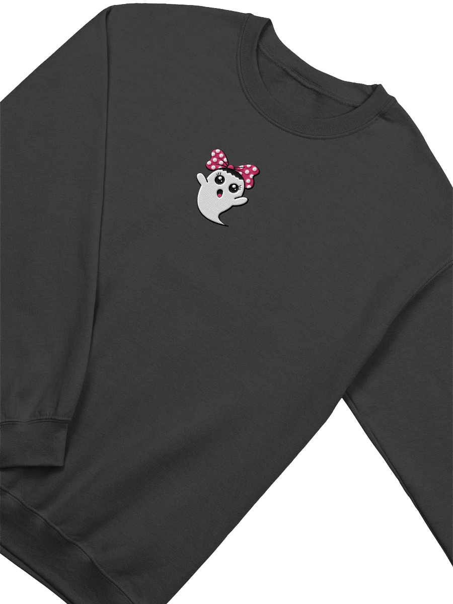 Embroidered Pink Ghost Sweatshirt, Pink Bow Halloween Crewneck, Fall Sweatshirt for Women, Cute Pink Bow Shirt product image (27)