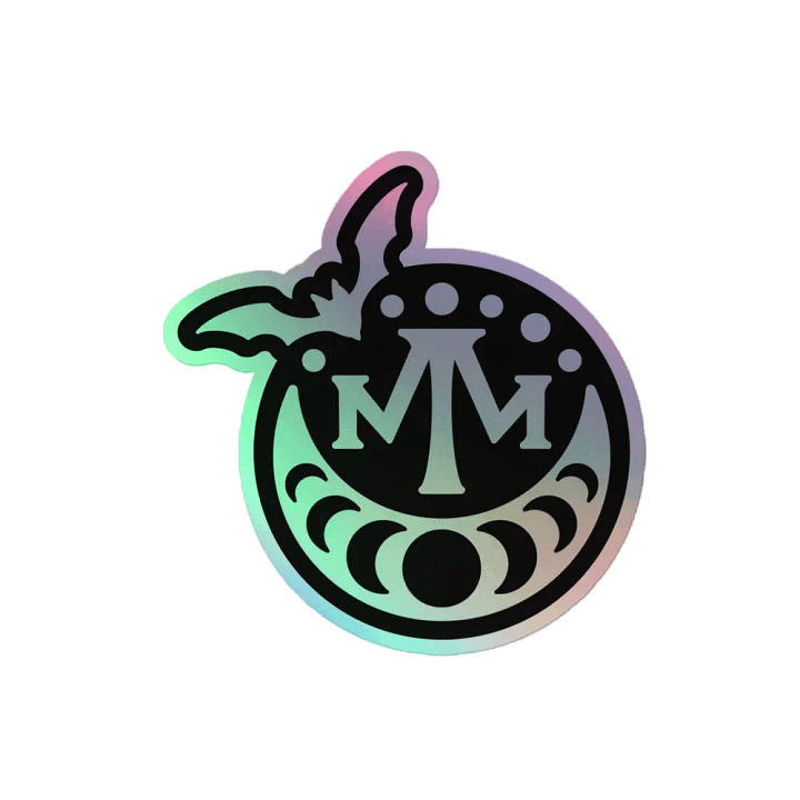MM 𝖇𝖆𝖙 𝖑𝖔𝖌𝖔 holographic sticker product image (2)